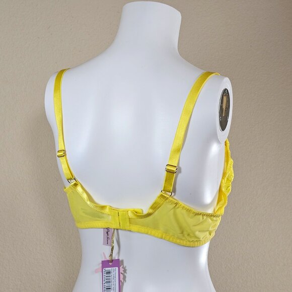 Playful Promises Audre Yellow Floral Embroidered Bra - Picture 2 of 6